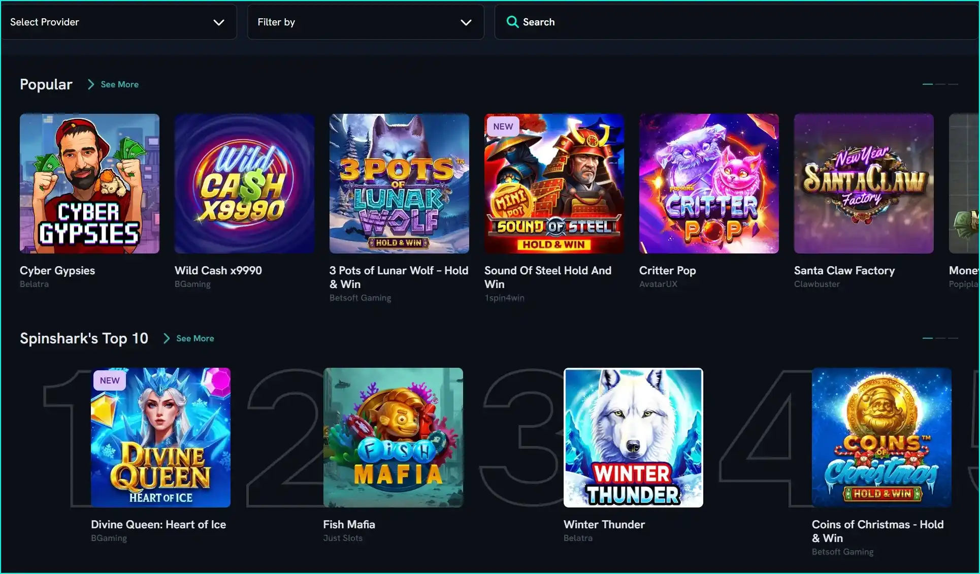 Spinshark Casino casino review section 6